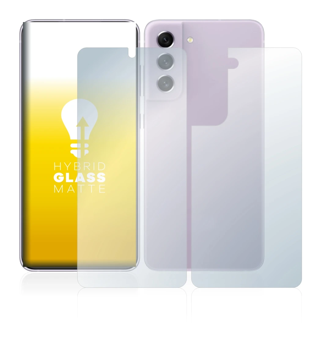 Immagine del dispositivo Samsung Galaxy S21 FE 5G (Fronte+Retro) con un'ampia varietà di protezioni per lo schermo.