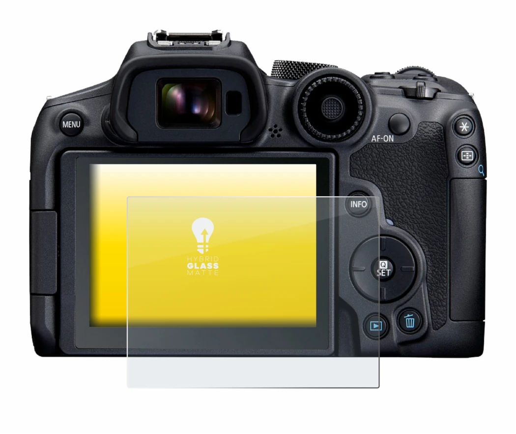 Immagine del dispositivo Canon EOS R7 con un'ampia varietà di protezioni per lo schermo.