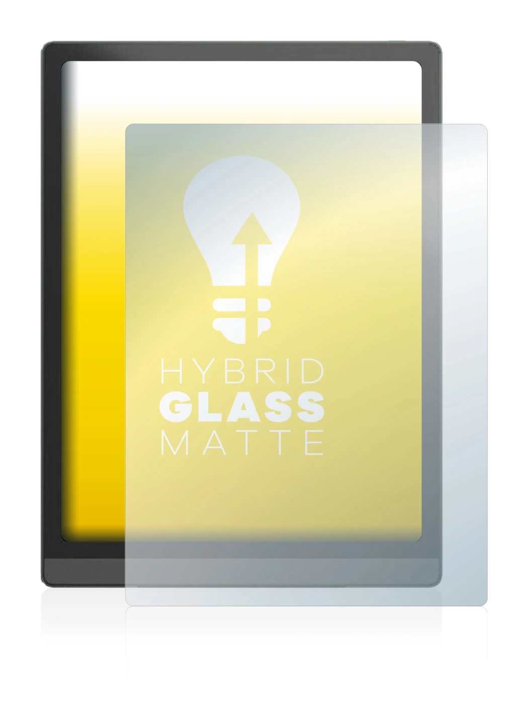 Immagine del dispositivo Boox Tab X con un'ampia varietà di protezioni per lo schermo.