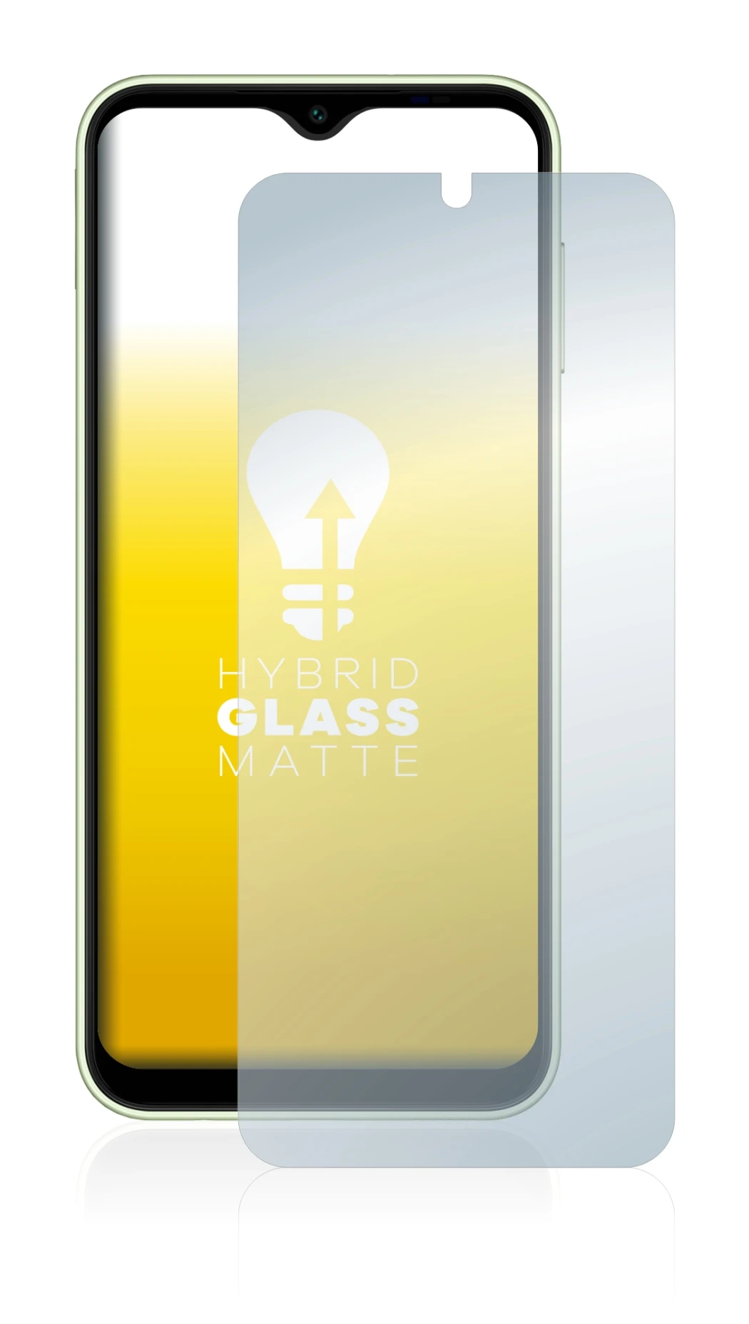 Immagine del dispositivo Samsung Galaxy A14 5G con un'ampia varietà di protezioni per lo schermo.