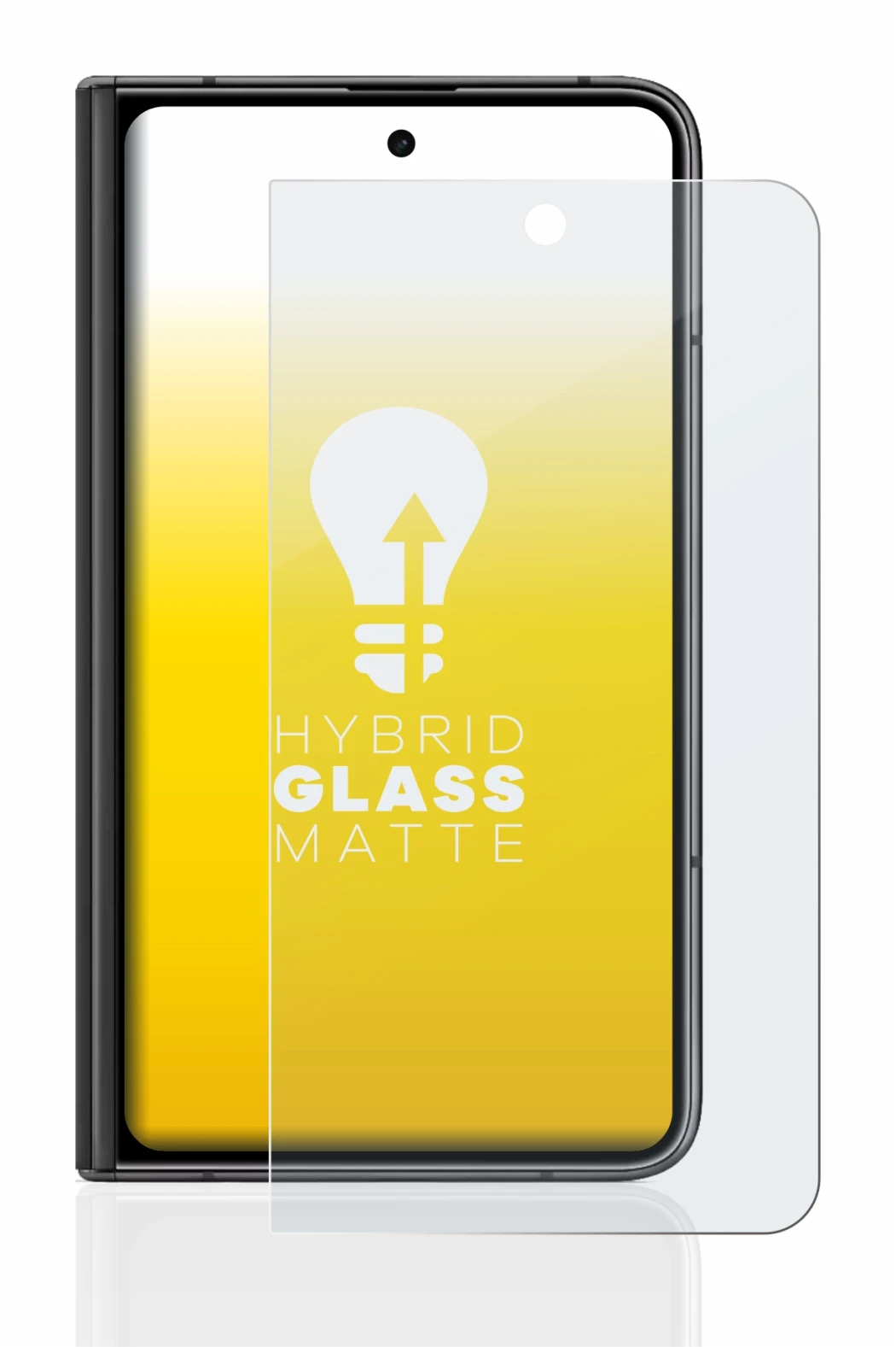 Immagine del dispositivo Google Pixel Fold (Display esterno) con un'ampia varietà di protezioni per lo schermo.