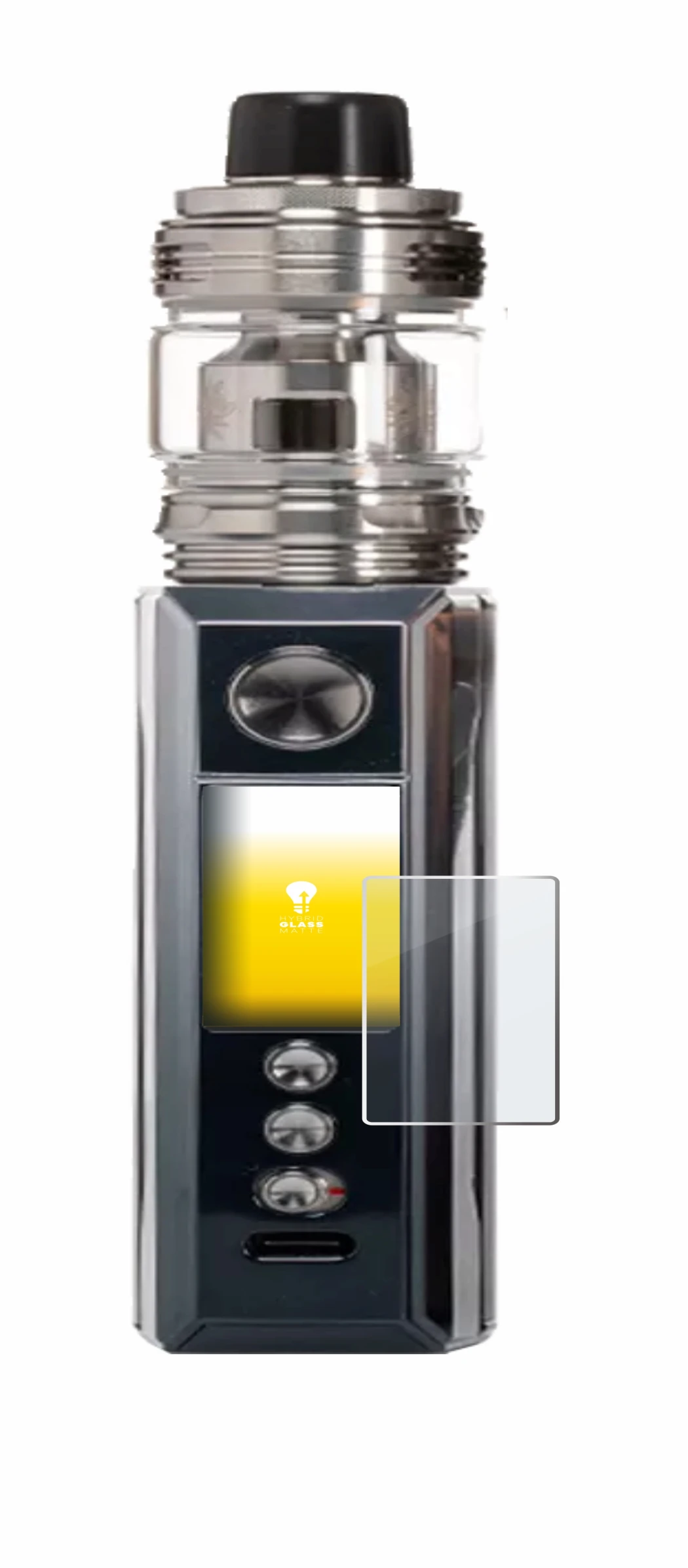 Immagine del dispositivo Voopoo Drag M100S con un'ampia varietà di protezioni per lo schermo.