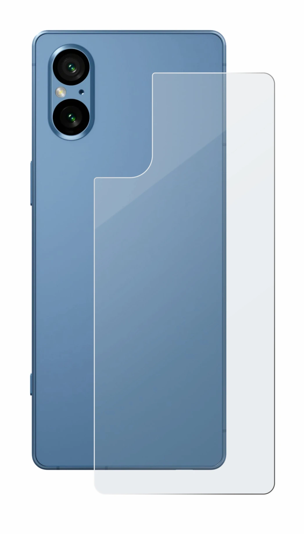 Immagine del dispositivo Sony Xperia 5 V (Posteriore) con un'ampia varietà di protezioni per lo schermo.