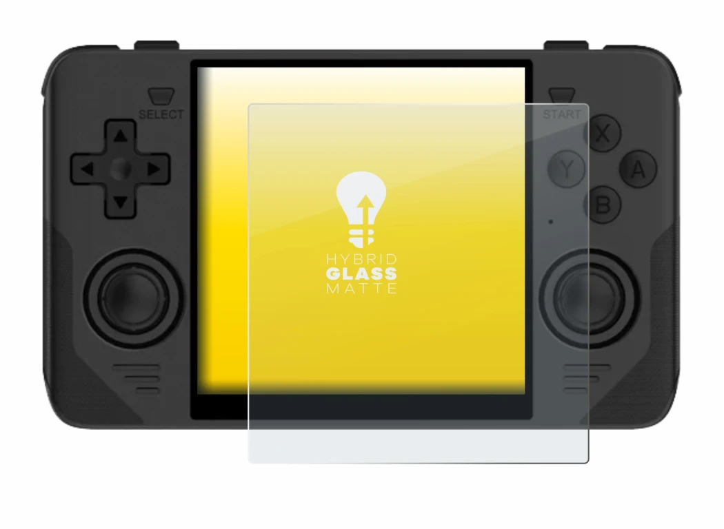 Immagine del dispositivo Powkiddy RGB30 con un'ampia varietà di protezioni per lo schermo.