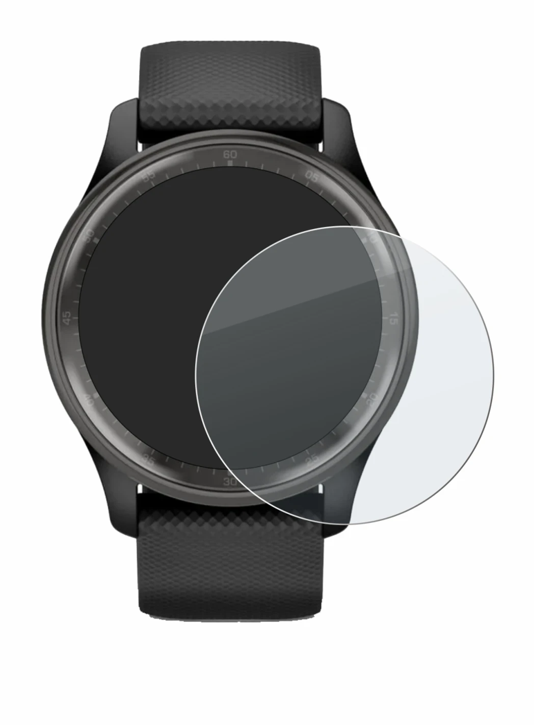 Immagine del dispositivo Garmin Vivomove Trend con un'ampia varietà di protezioni per lo schermo.