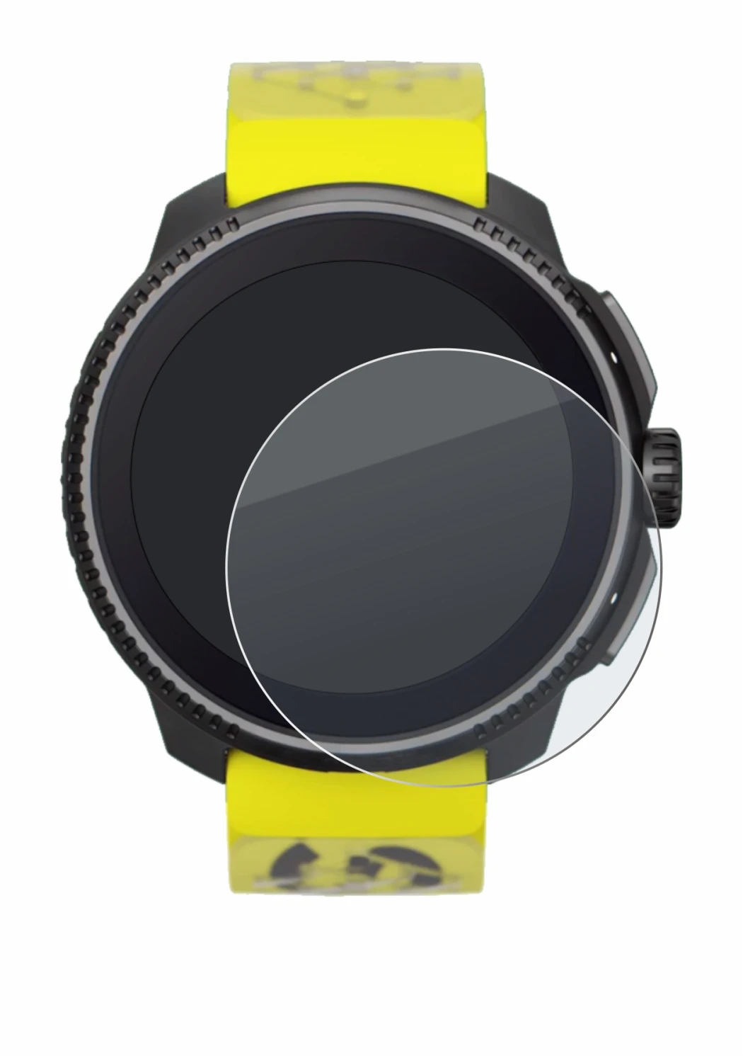 Immagine del dispositivo Suunto Race con un'ampia varietà di protezioni per lo schermo.