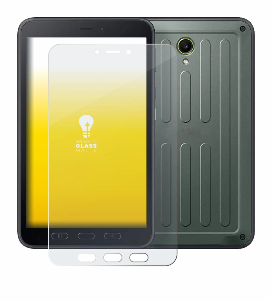 Immagine del dispositivo Samsung Galaxy Tab Active 5 (ritratto) con un'ampia varietà di protezioni per lo schermo.