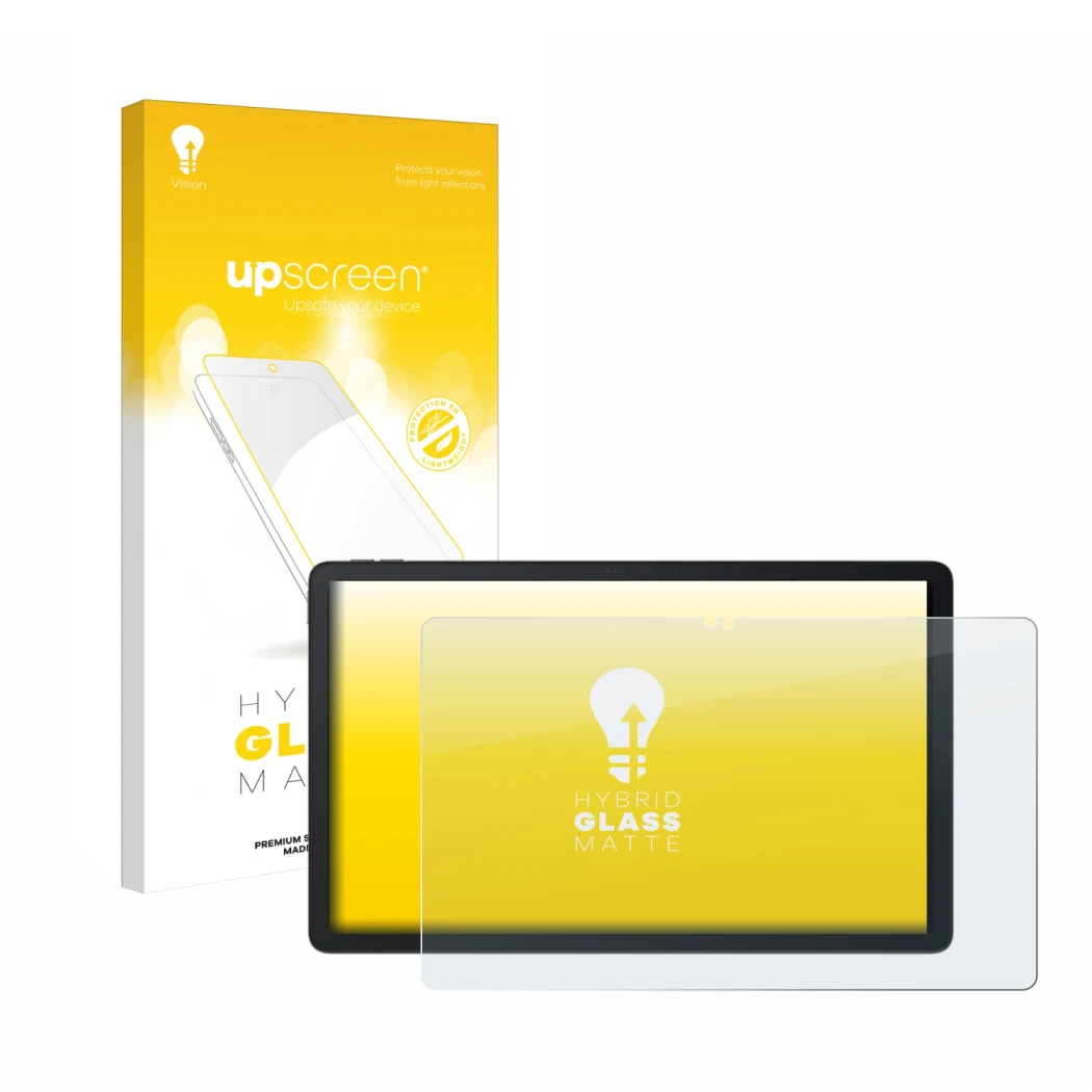 Parte frontale di una confezione del prodotto con il logo del marchio upscreen. Accanto è raffigurato il dispositivo Blackview