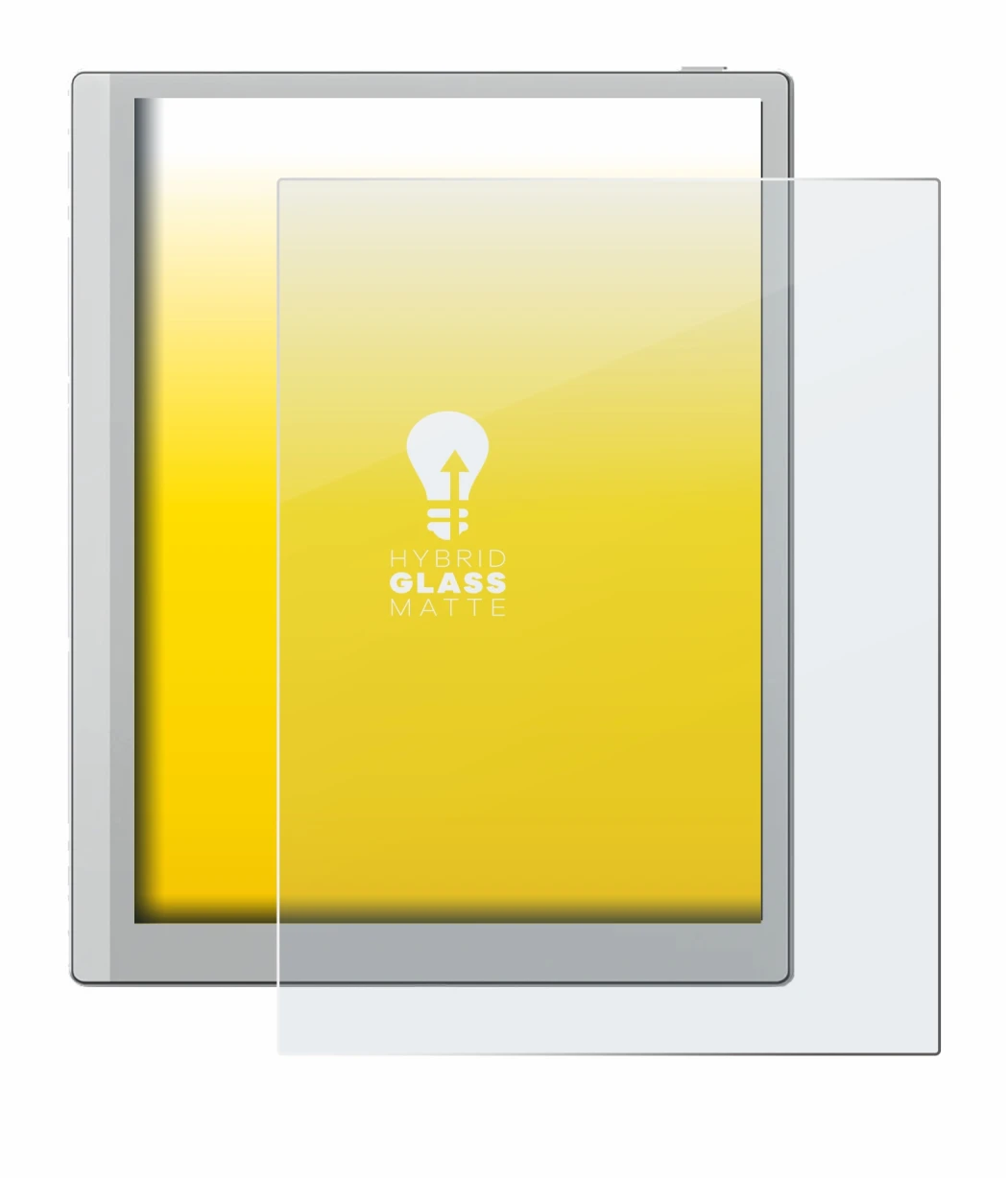 Immagine del dispositivo Boox Go 10.3 con un'ampia varietà di protezioni per lo schermo.