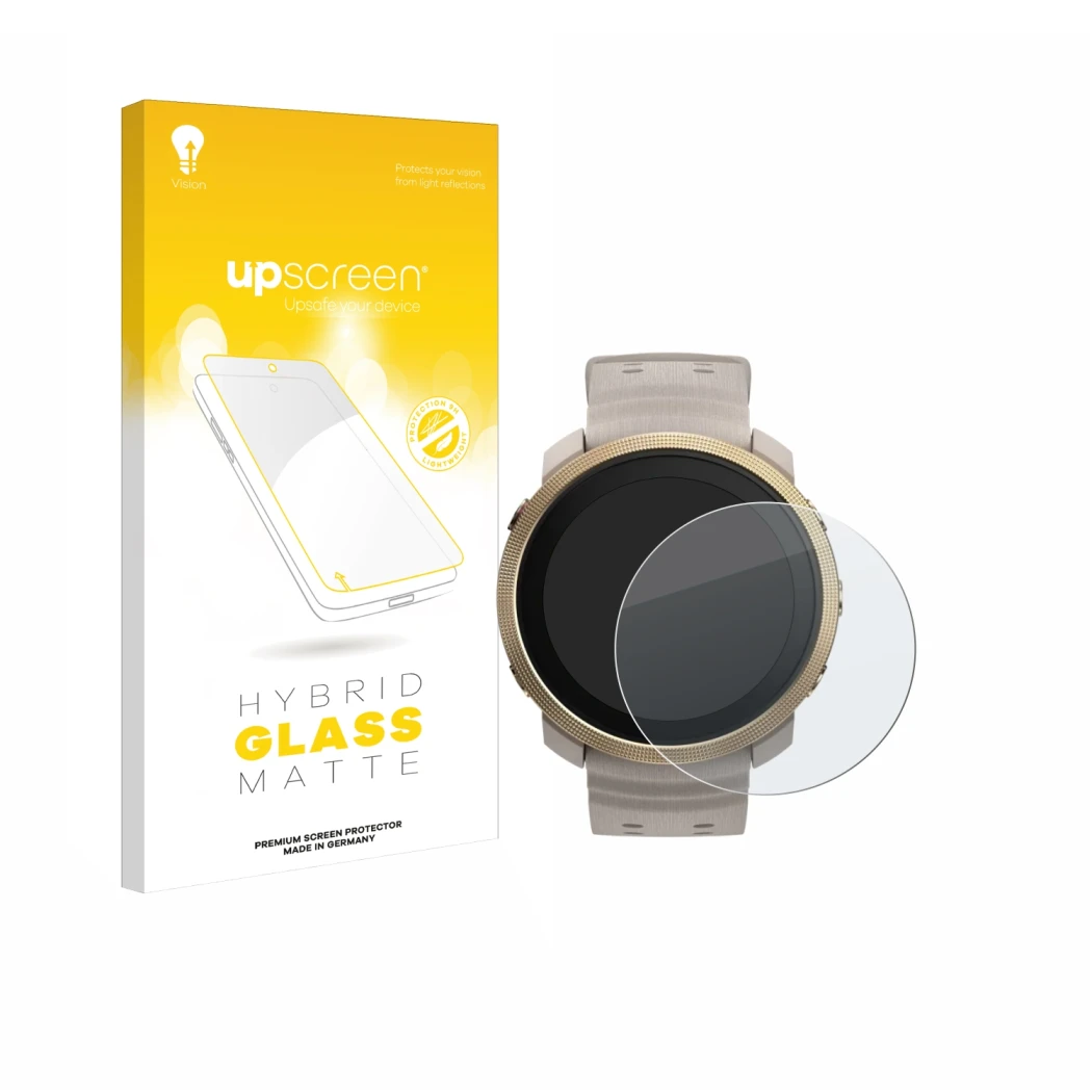 Parte frontale di una confezione del prodotto con il logo del marchio upscreen. Accanto è raffigurato il dispositivo Polar Van