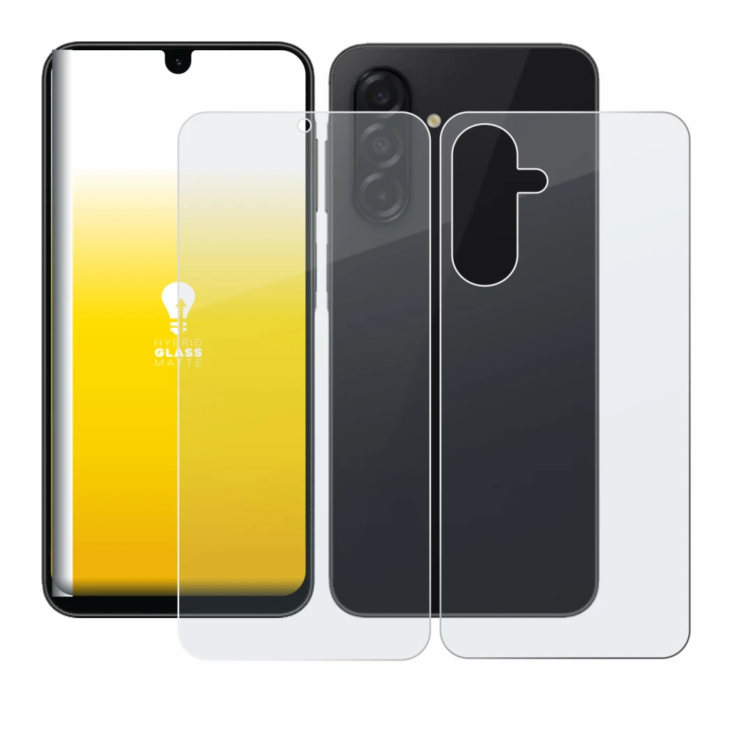 Immagine del dispositivo Samsung Galaxy A26 5G (Fronte+Retro) con un'ampia varietà di protezioni per lo schermo.