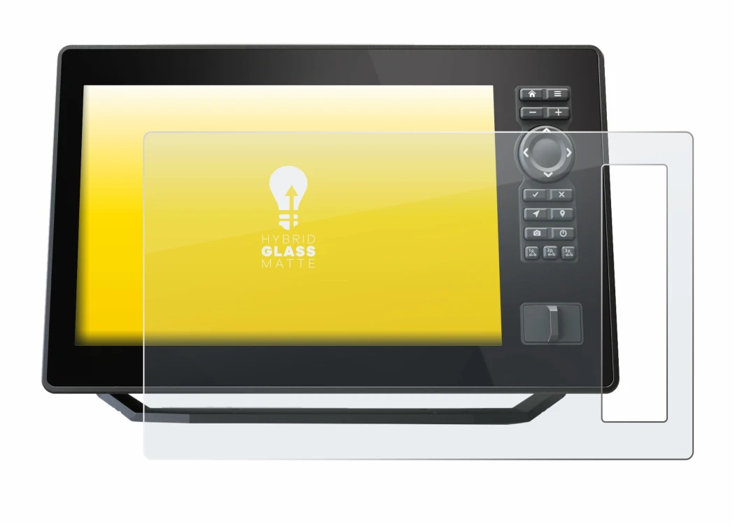 Immagine del dispositivo Humminbird Xplore 10 con un'ampia varietà di protezioni per lo schermo.