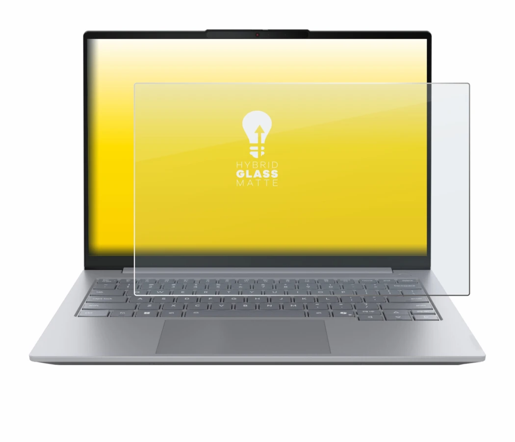 Immagine del dispositivo Lenovo ThinkBook 14 Gen 8 con un'ampia varietà di protezioni per lo schermo.
