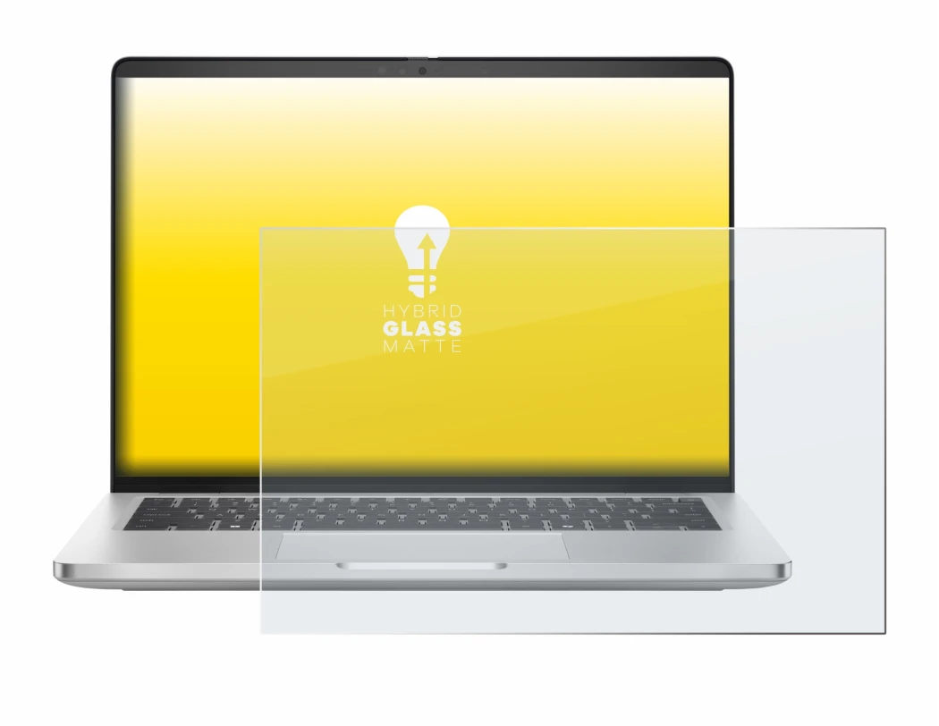 Immagine del dispositivo Dell Pro 14 Plus PB14250 con un'ampia varietà di protezioni per lo schermo.