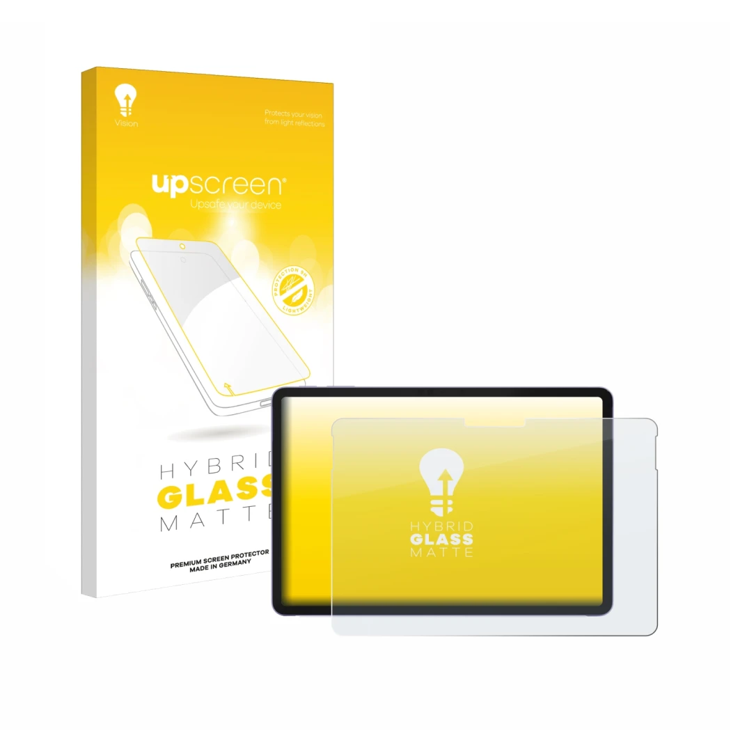 Parte frontale di una confezione del prodotto con il logo del marchio upscreen. Accanto è raffigurato il dispositivo Microsoft