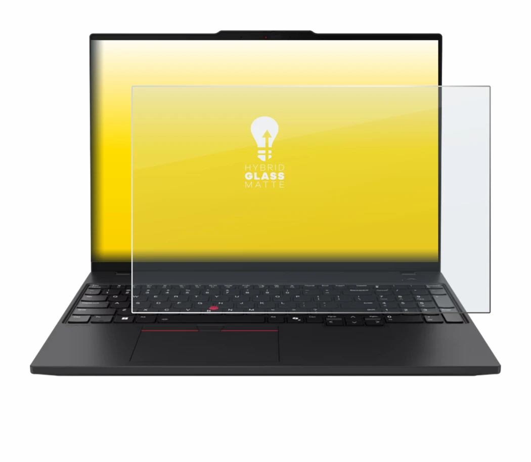 Immagine del dispositivo Lenovo ThinkPad P16s Gen 4 con un'ampia varietà di protezioni per lo schermo.