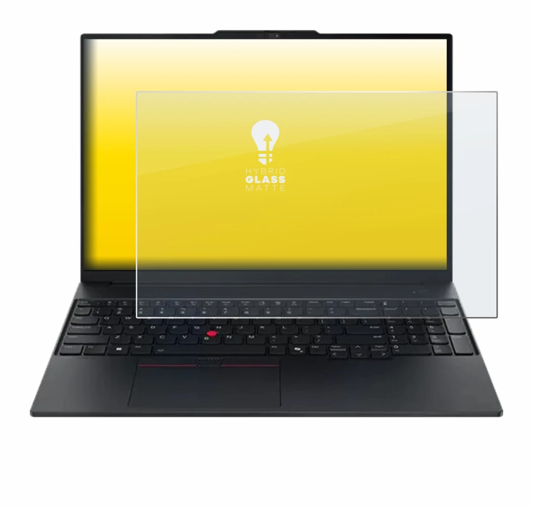 Immagine del dispositivo Lenovo ThinkPad E16 Gen 3 con un'ampia varietà di protezioni per lo schermo.