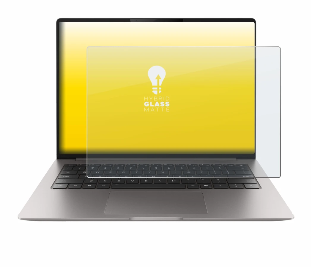 Immagine del dispositivo Honor MagicBook Pro 14 con un'ampia varietà di protezioni per lo schermo.