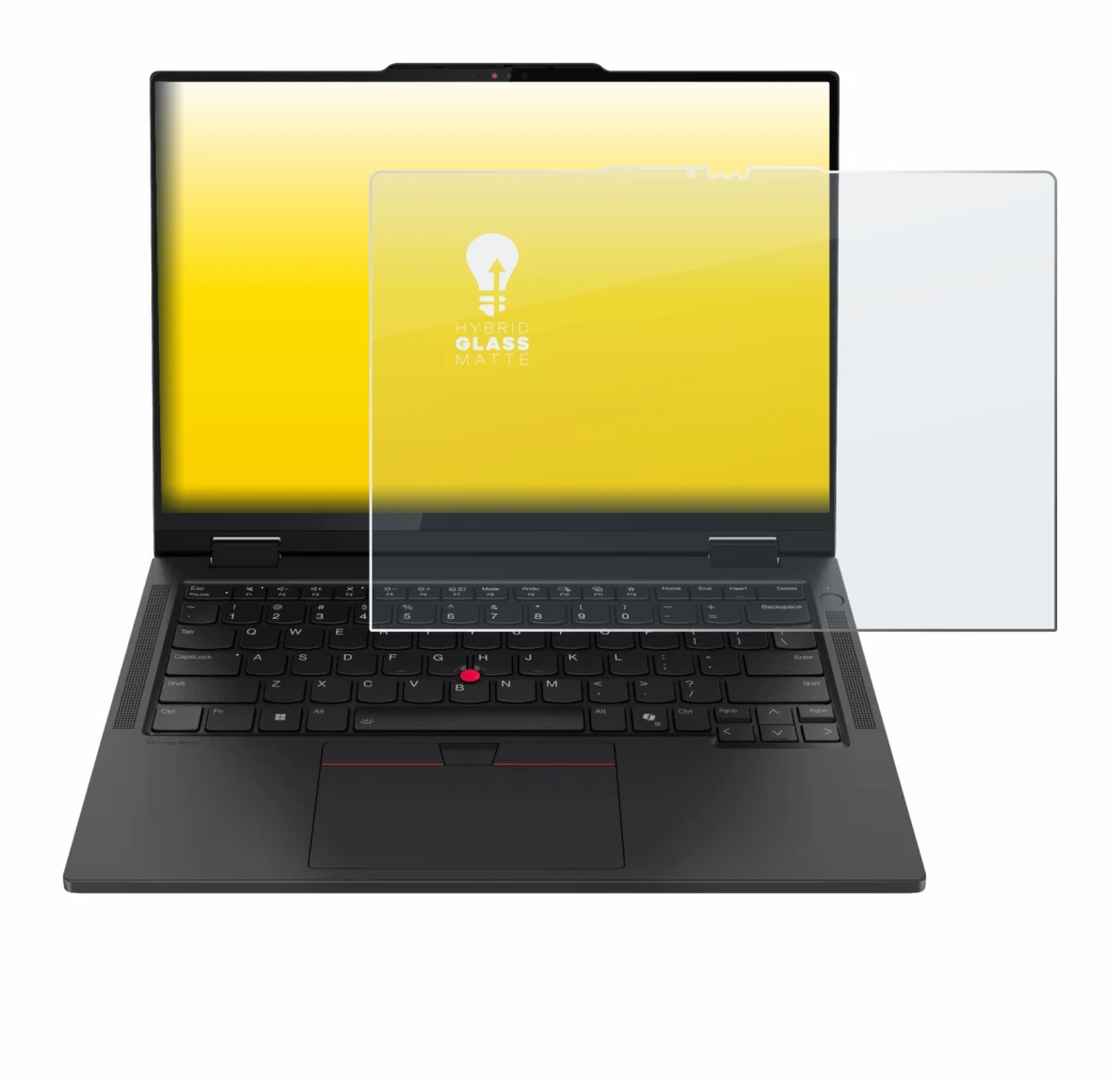 Immagine del dispositivo Lenovo ThinkPad T14s 2-in-1 con un'ampia varietà di protezioni per lo schermo.
