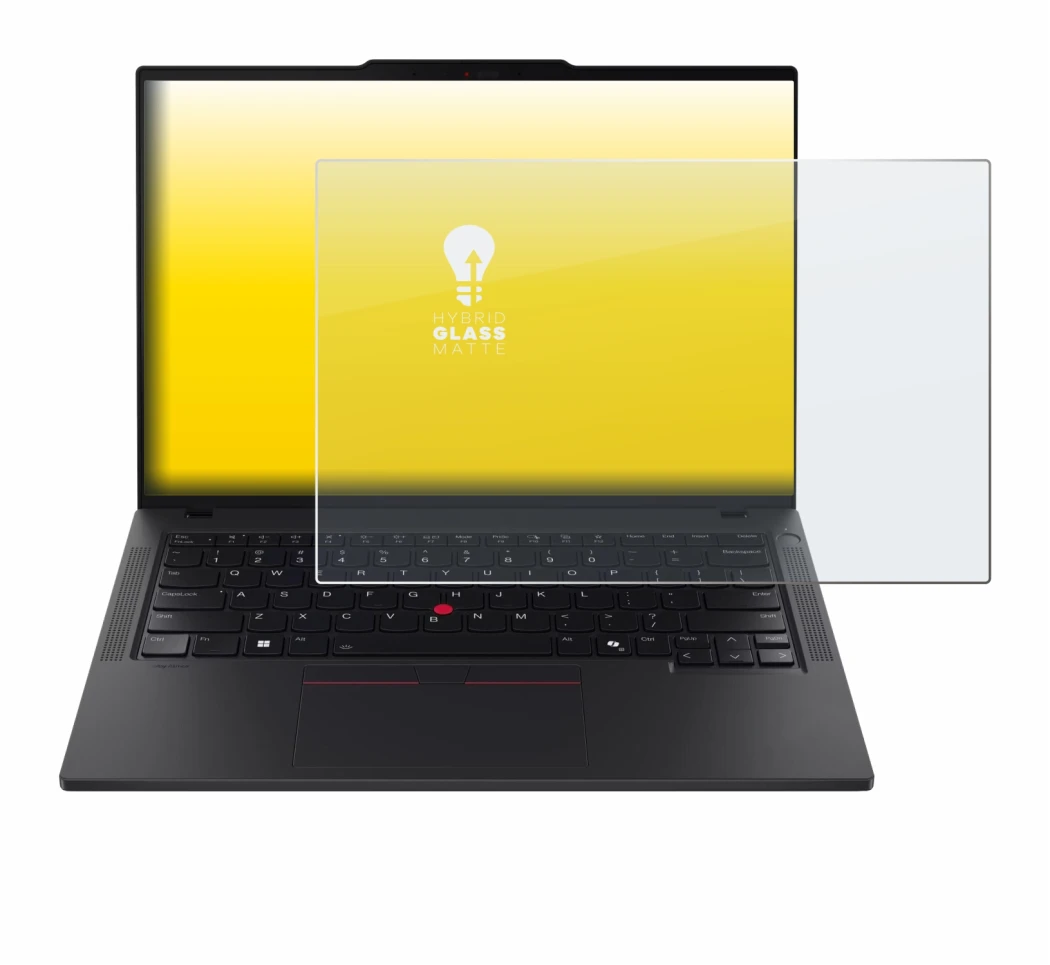 Immagine del dispositivo Lenovo ThinkPad T14 Gen 6 con un'ampia varietà di protezioni per lo schermo.