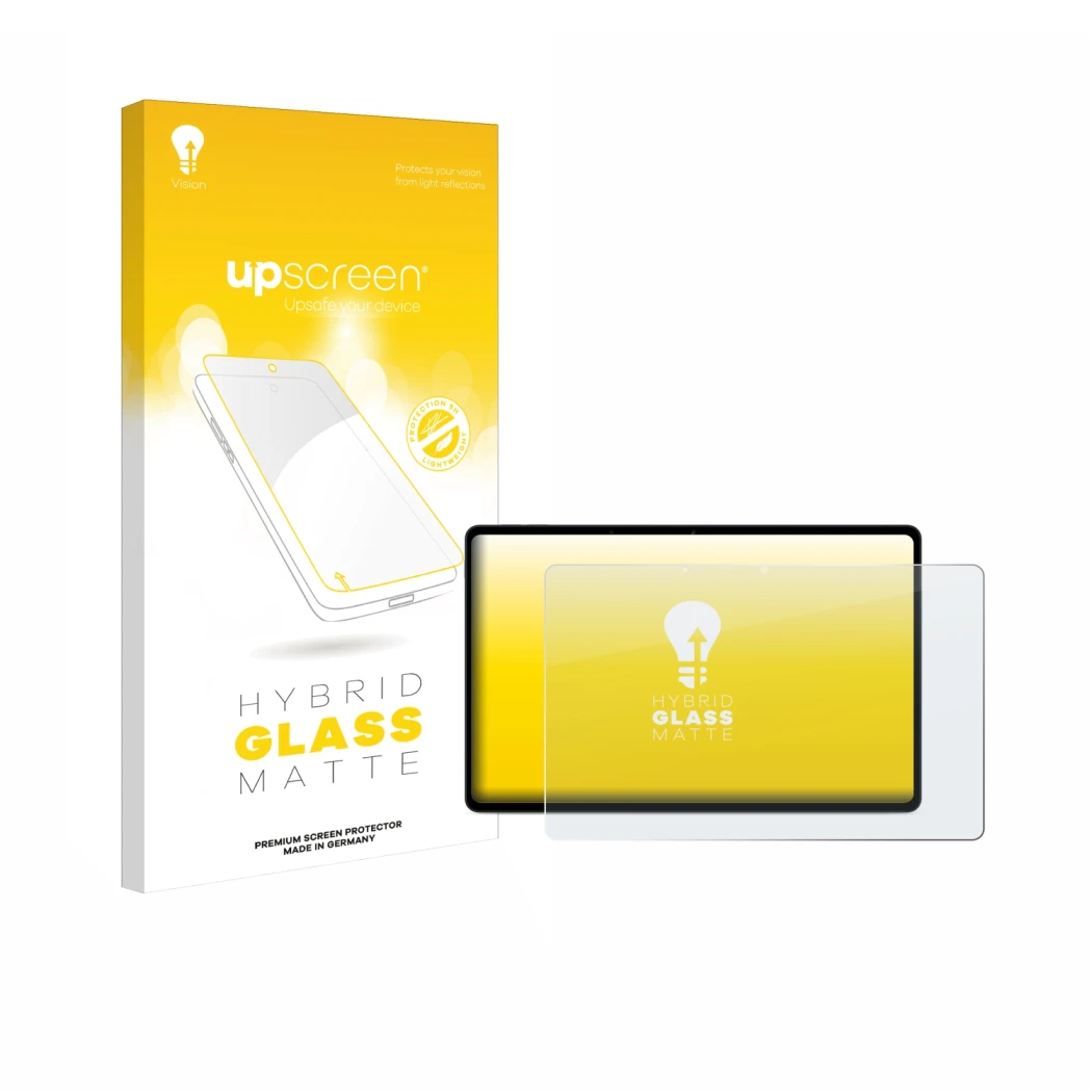 Parte frontale di una confezione del prodotto con il logo del marchio upscreen. Accanto è raffigurato il dispositivo OnePlus P