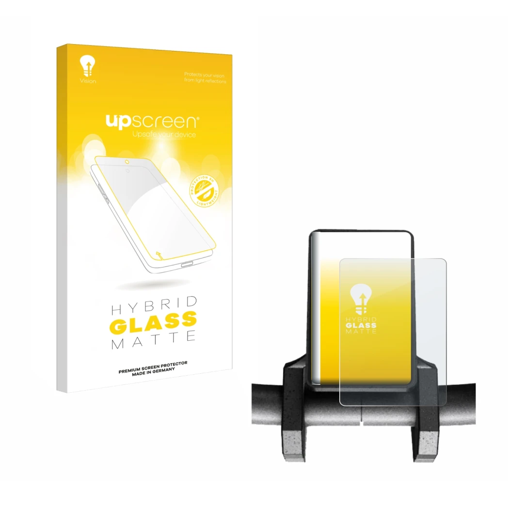 Parte frontale di una confezione del prodotto con il logo del marchio upscreen. Accanto è raffigurato il dispositivo Joyor S10