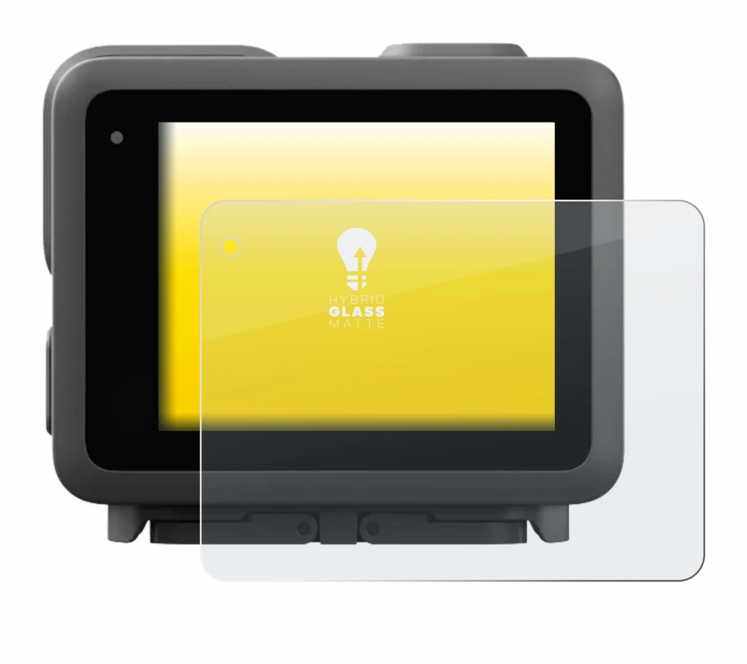 Immagine del dispositivo GoPro Lit Hero con un'ampia varietà di protezioni per lo schermo.