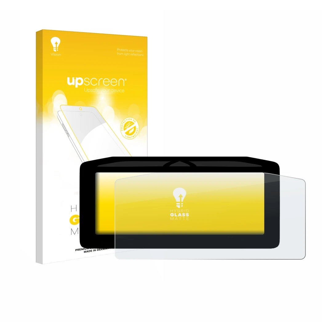 Parte frontale di una confezione del prodotto con il logo del marchio upscreen. Accanto è raffigurato il dispositivo Ducati Pa