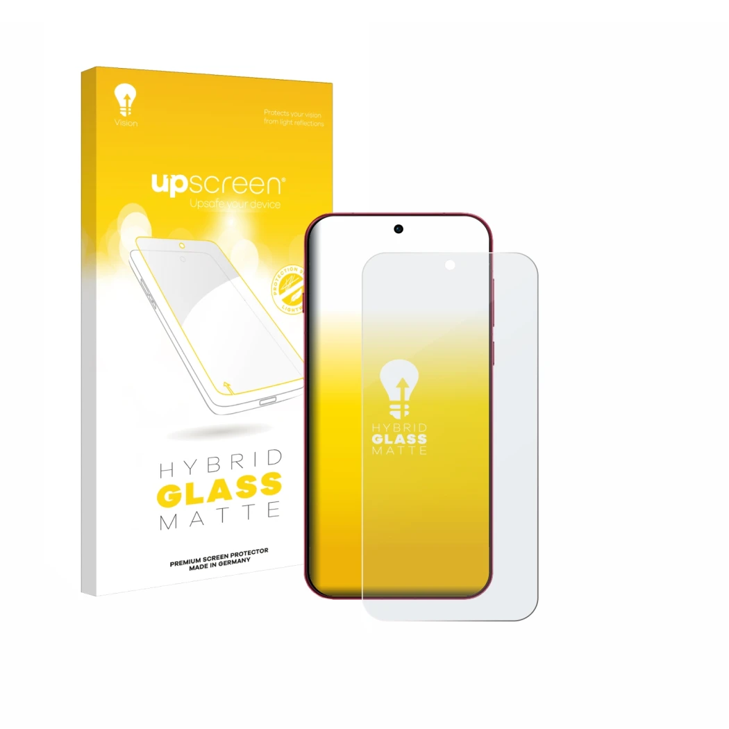 Parte frontale di una confezione del prodotto con il logo del marchio upscreen. Accanto è raffigurato il dispositivo Oppo Find