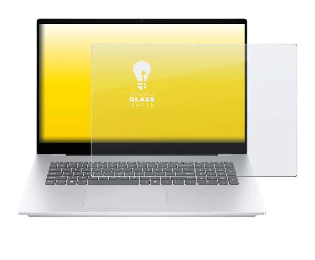 Immagine del dispositivo HP OmniBook 7 17-dc con un'ampia varietà di protezioni per lo schermo.