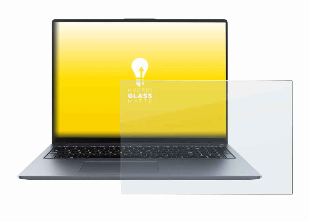 Immagine del dispositivo Huawei MateBook D 16 2024 con un'ampia varietà di protezioni per lo schermo.