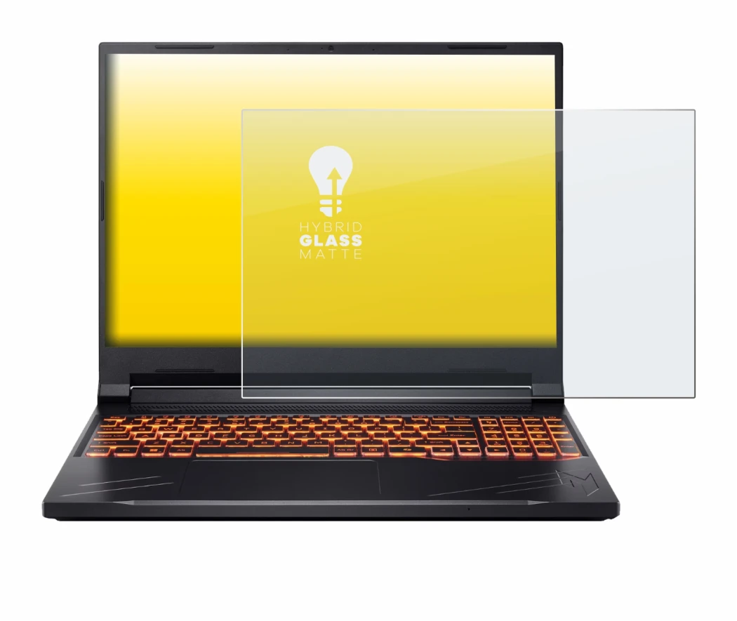 Immagine del dispositivo Acer Nitro V 16 con un'ampia varietà di protezioni per lo schermo.