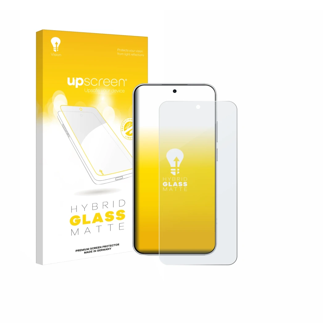 Parte frontale di una confezione del prodotto con il logo del marchio upscreen. Accanto è raffigurato il dispositivo Xiaomi Re