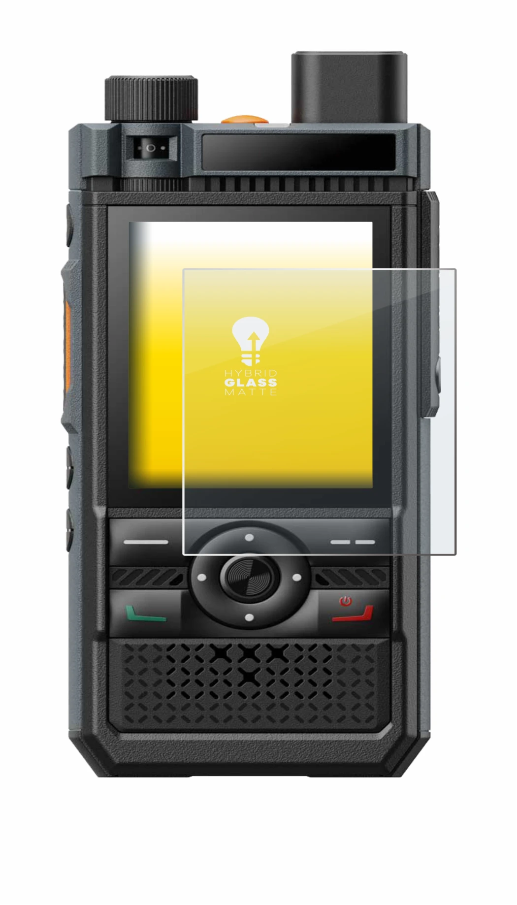 Immagine del dispositivo Hytera P50 Pro con un'ampia varietà di protezioni per lo schermo.