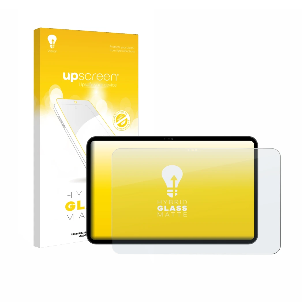 Parte frontale di una confezione del prodotto con il logo del marchio upscreen. Accanto è raffigurato il dispositivo Blackview