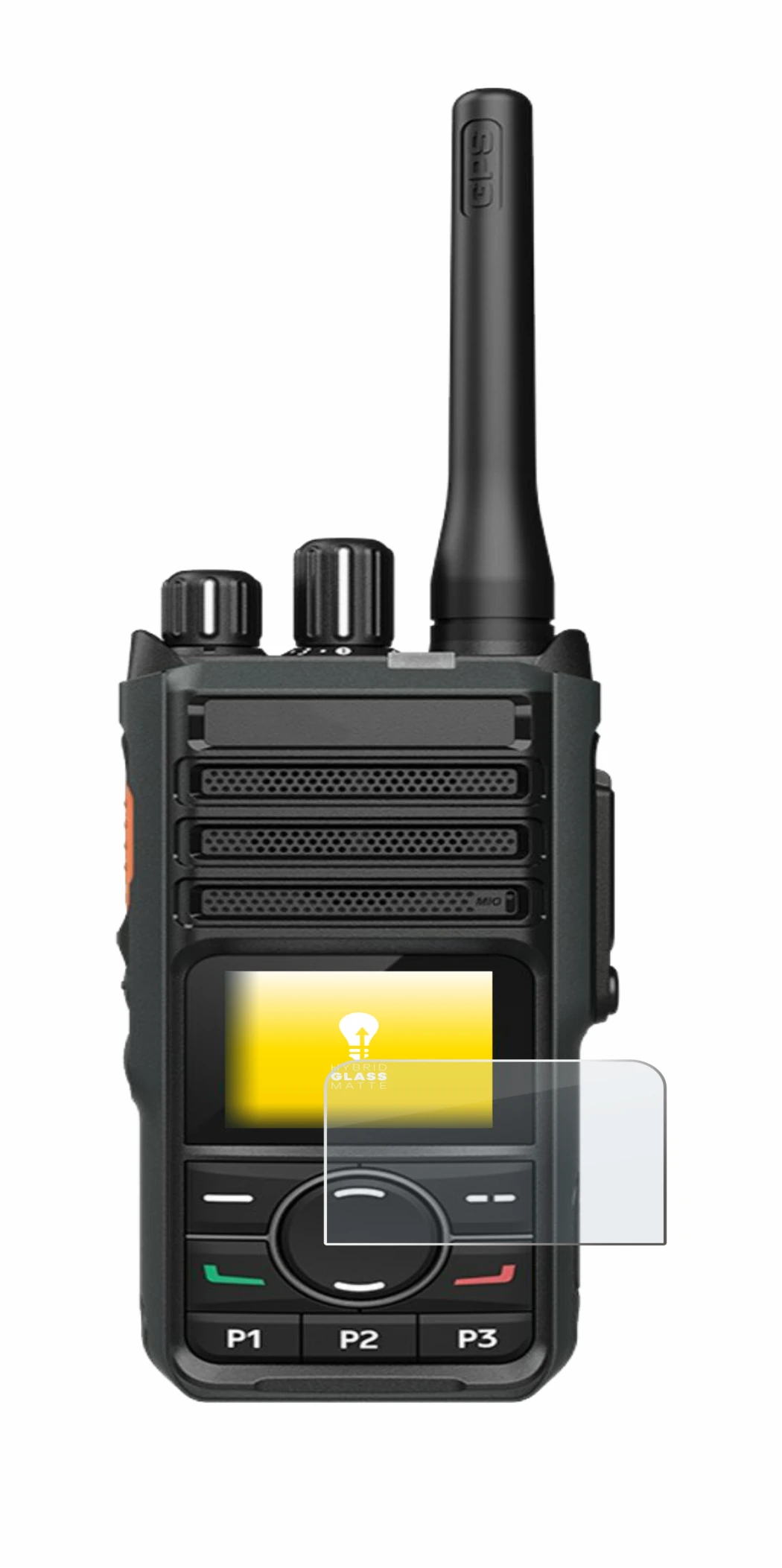 Immagine del dispositivo Hytera HP565 con un'ampia varietà di protezioni per lo schermo.