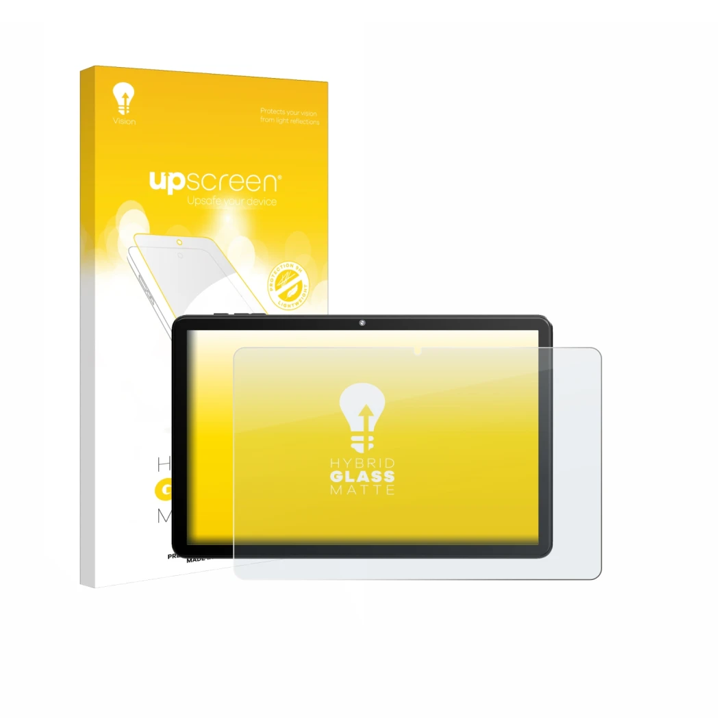 Parte frontale di una confezione del prodotto con il logo del marchio upscreen. Accanto è raffigurato il dispositivo Rebecco Z