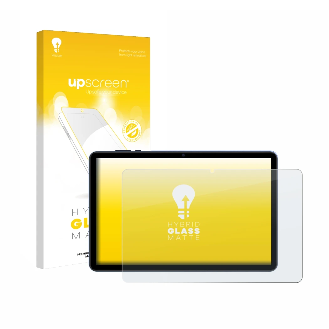 Parte frontale di una confezione del prodotto con il logo del marchio upscreen. Accanto è raffigurato il dispositivo WOREGOO M