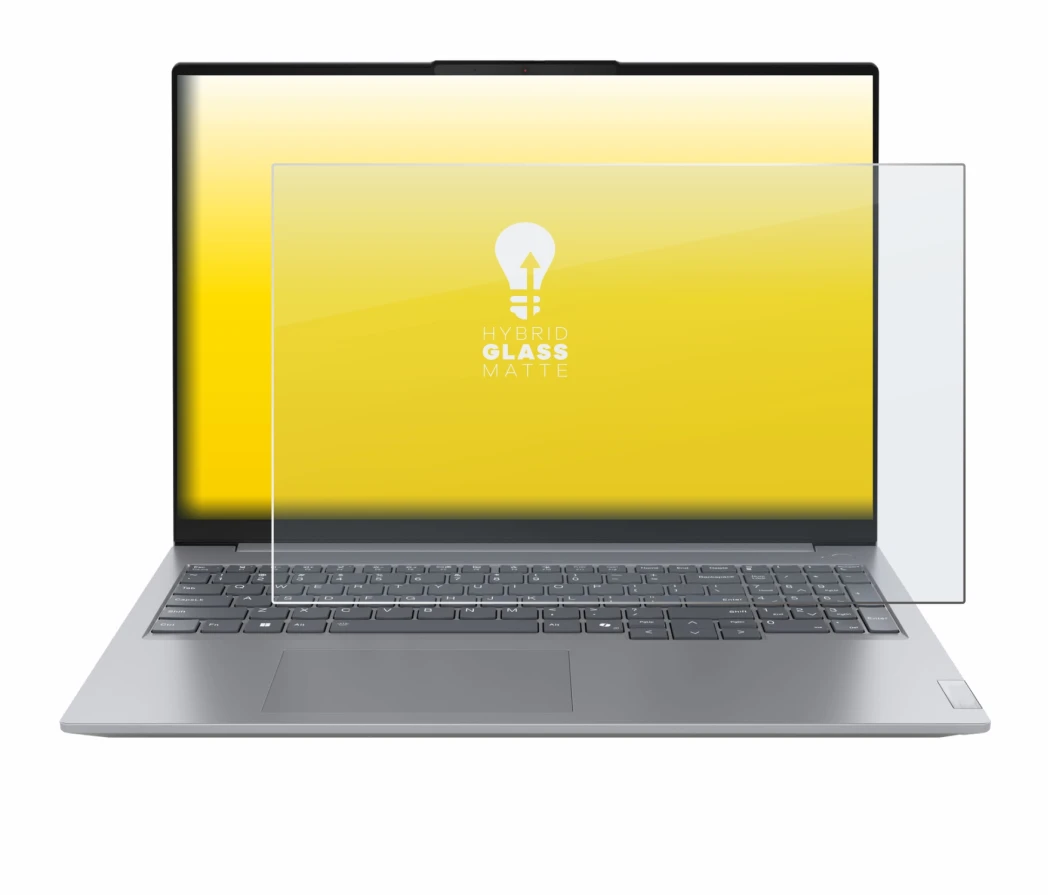 Immagine del dispositivo Lenovo ThinkBook 16 Gen 7+ con un'ampia varietà di protezioni per lo schermo.