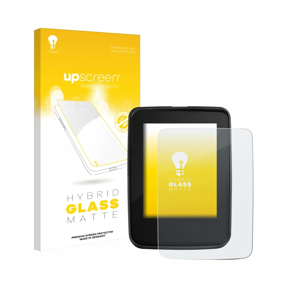 Parte frontale di una confezione del prodotto con il logo del marchio upscreen. Accanto è raffigurato il dispositivo Giant Rid