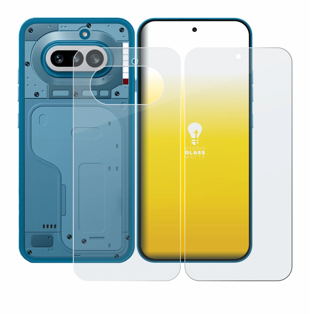Immagine del dispositivo Nothing Phone (4a) (Fronte+Retro) con un'ampia varietà di protezioni per lo schermo.