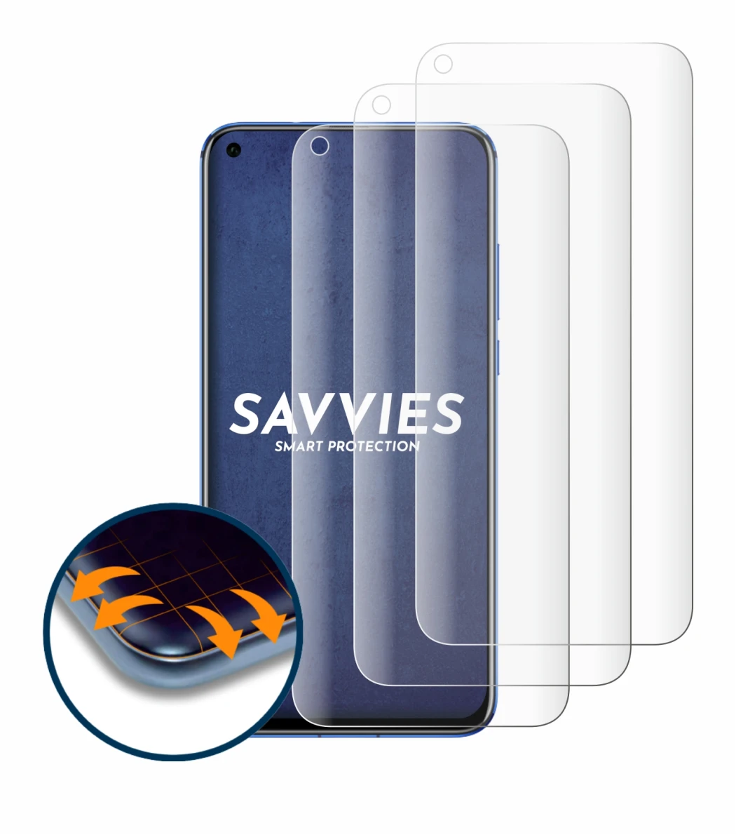 Immagine del dispositivo Honor View 20 con un'ampia varietà di protezioni per lo schermo.