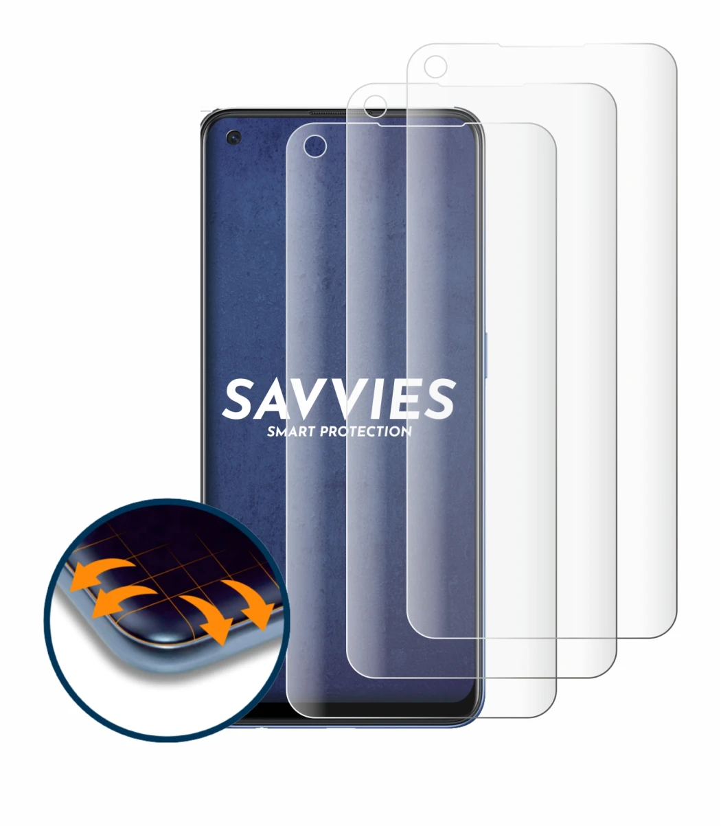 Immagine del dispositivo Oppo A74 con un'ampia varietà di protezioni per lo schermo.