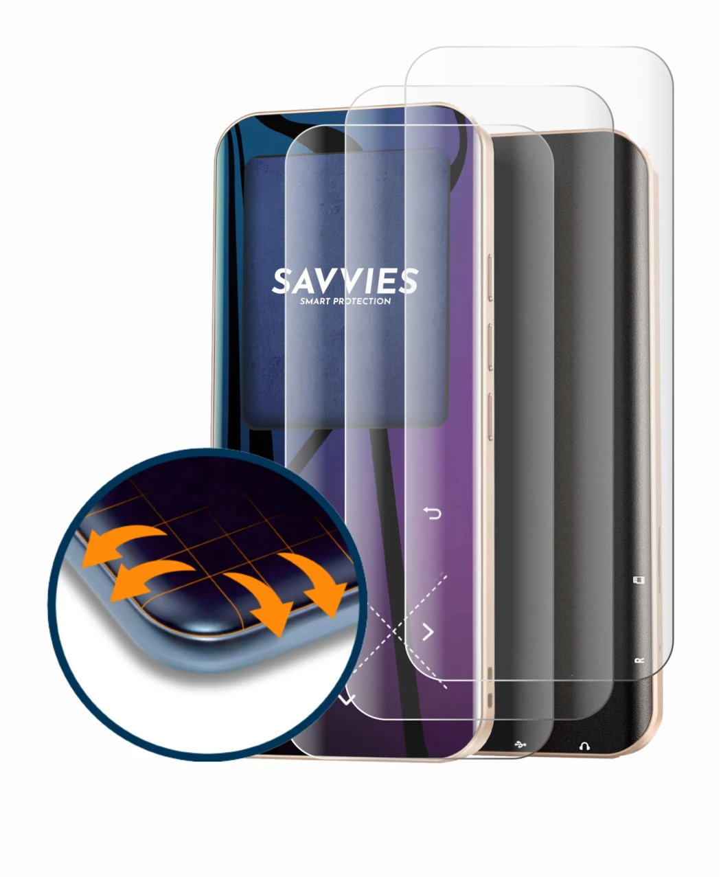Immagine del dispositivo AGPtek A09X con un'ampia varietà di protezioni per lo schermo.