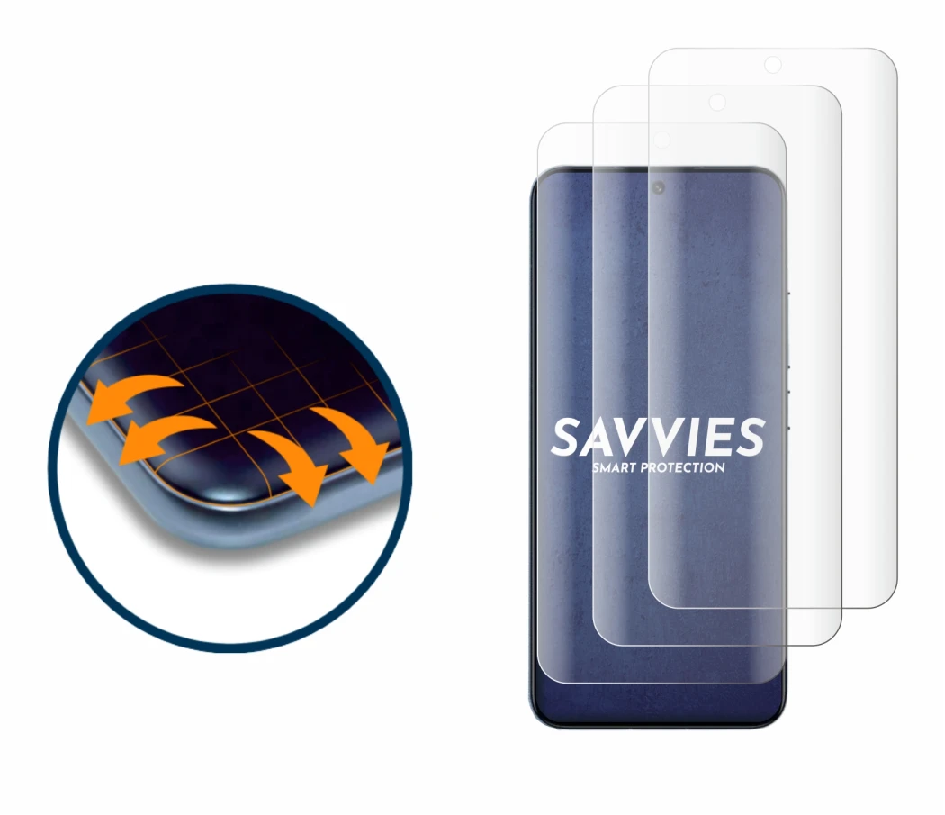 Immagine del dispositivo Xiaomi 13 con un'ampia varietà di protezioni per lo schermo.