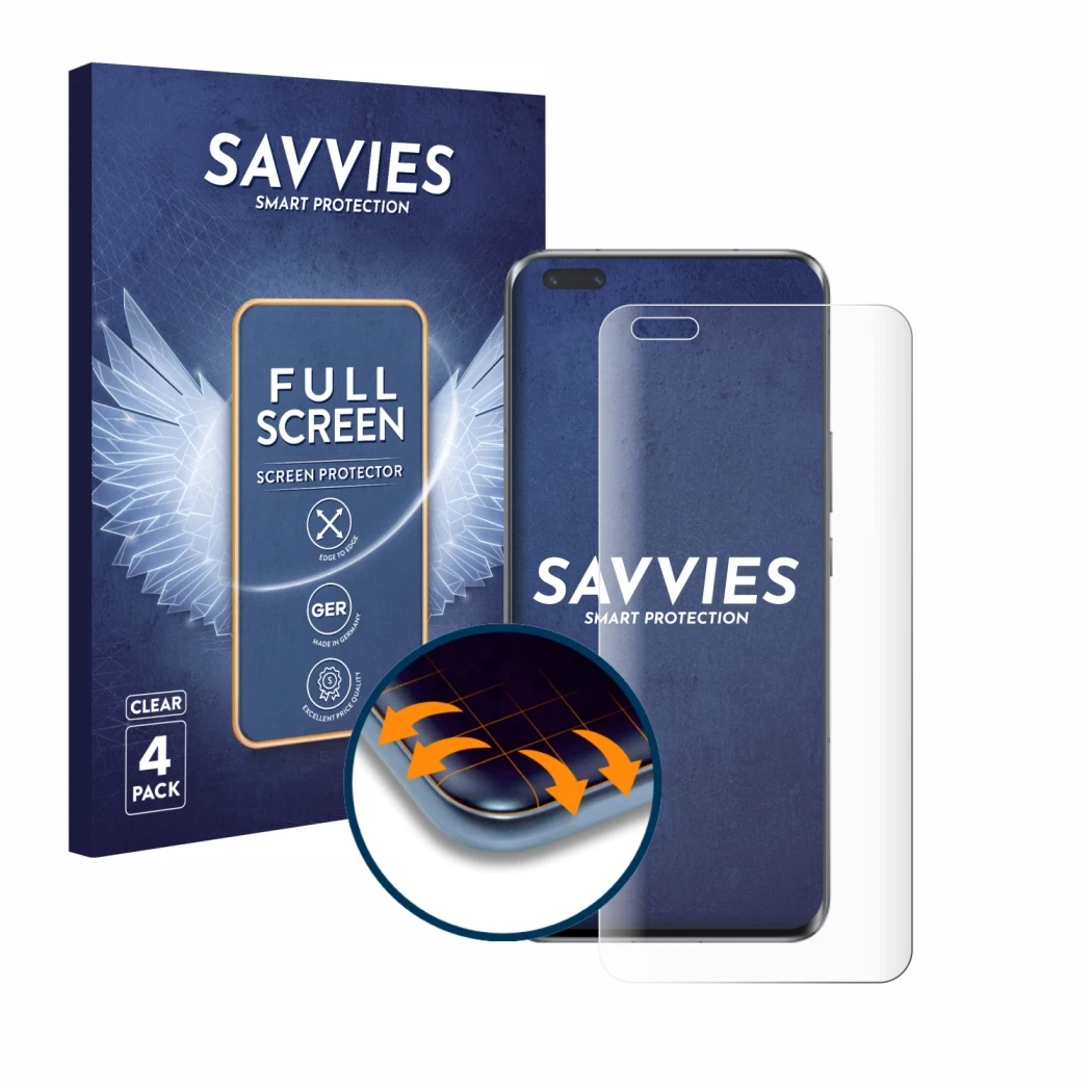 Parte frontale di una confezione del prodotto con il logo del marchio Savvies. Accanto è raffigurato il dispositivo Honor Magi