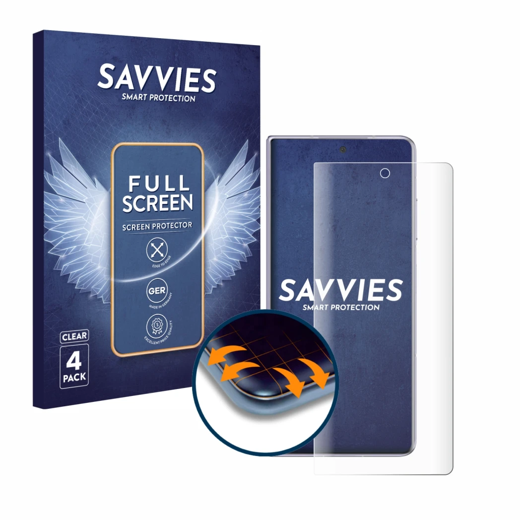 Parte frontale di una confezione del prodotto con il logo del marchio Savvies. Accanto è raffigurato il dispositivo Honor Magi