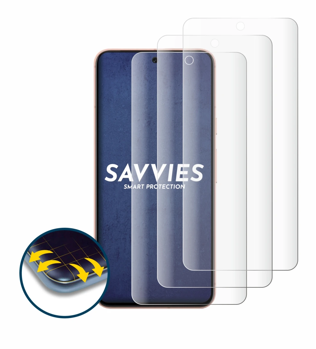 Immagine del dispositivo Google Pixel 8 con un'ampia varietà di protezioni per lo schermo.