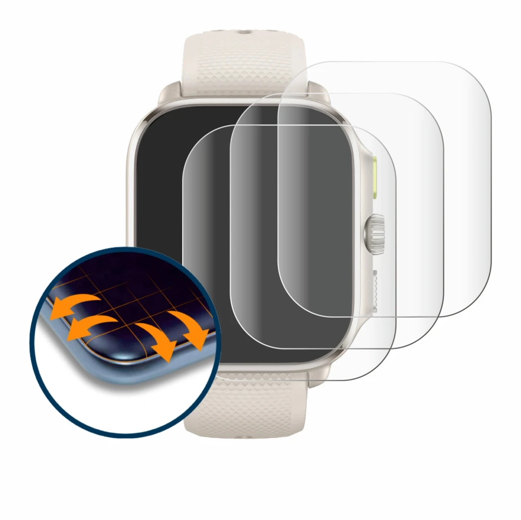 Immagine del dispositivo Huami Amazfit Cheetah (Square) con un'ampia varietà di protezioni per lo schermo.