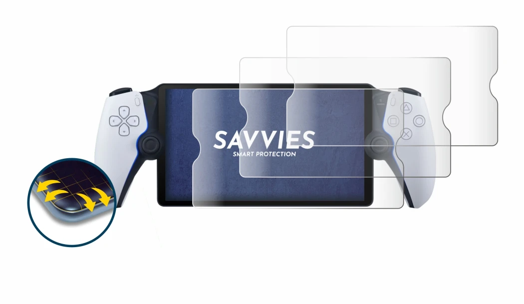Immagine del dispositivo Sony Playstation Portal con un'ampia varietà di protezioni per lo schermo.
